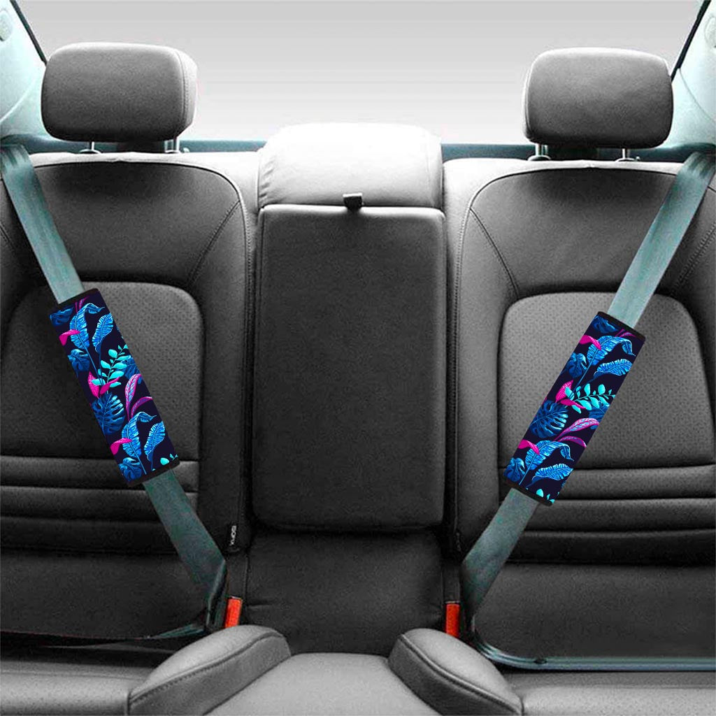 Turquoise Hawaii Tropical Pattern Print Car Seat Belt Covers