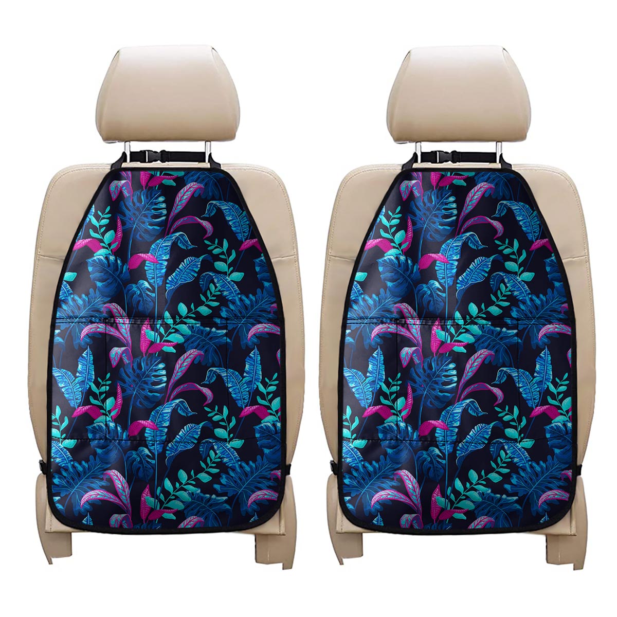 Turquoise Hawaii Tropical Pattern Print Car Seat Organizers