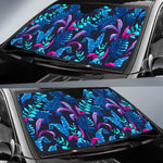 Turquoise Hawaii Tropical Pattern Print Car Sun Shade GearFrost