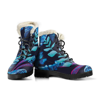 Turquoise Hawaii Tropical Pattern Print Comfy Boots GearFrost