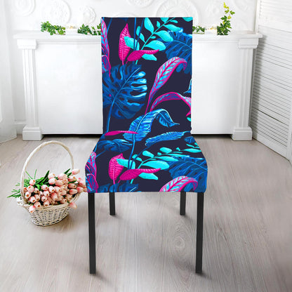 Turquoise Hawaii Tropical Pattern Print Dining Chair Slipcover