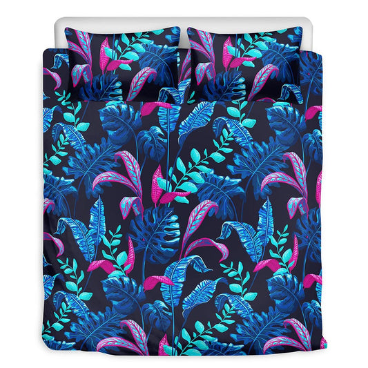 Turquoise Hawaii Tropical Pattern Print Duvet Cover Bedding Set