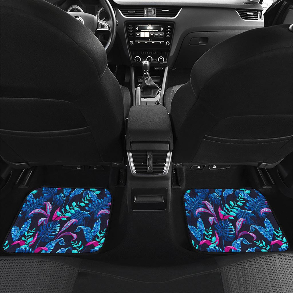 Turquoise Hawaii Tropical Pattern Print Front and Back Car Floor Mats
