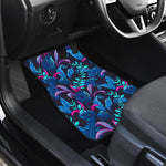 Turquoise Hawaii Tropical Pattern Print Front and Back Car Floor Mats