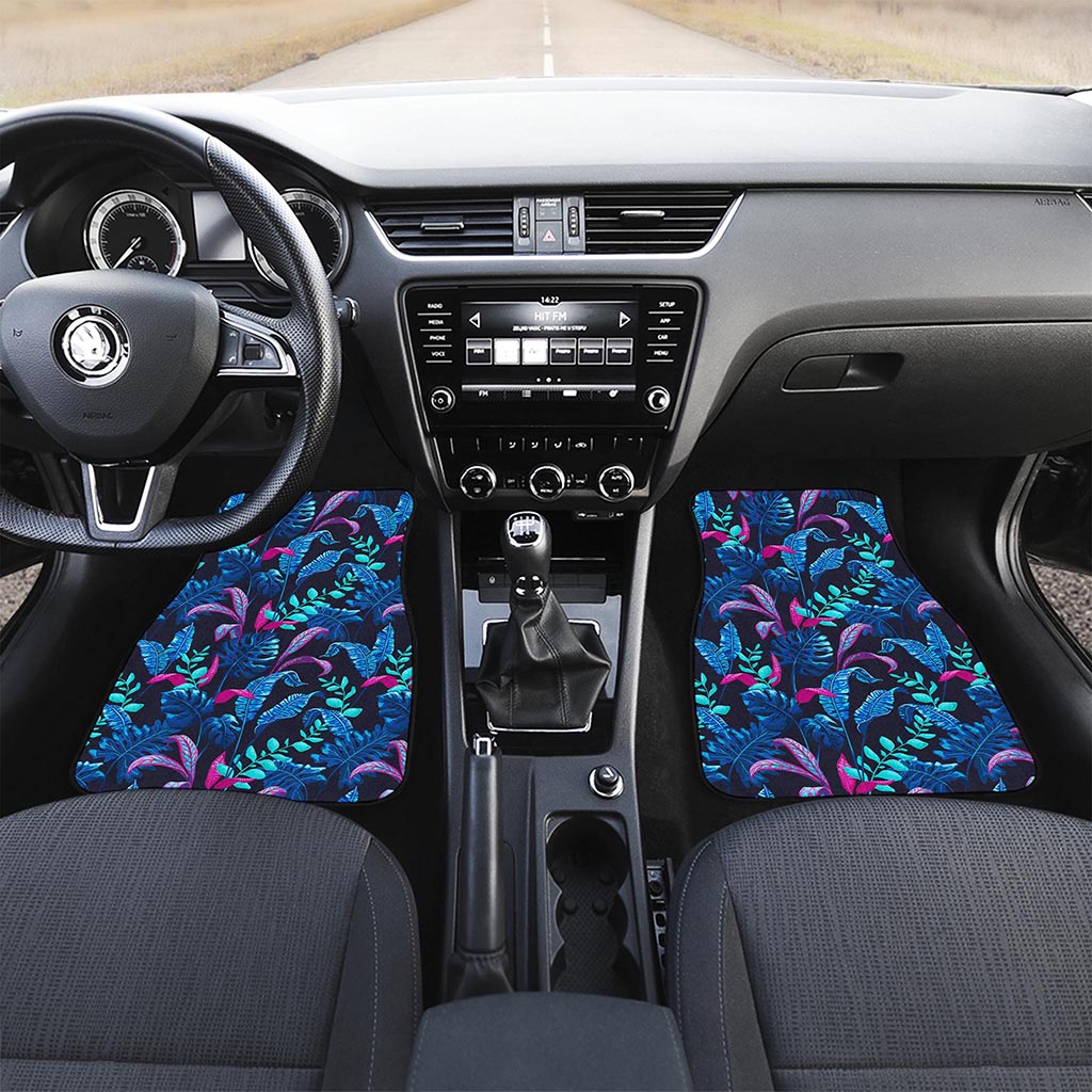 Turquoise Hawaii Tropical Pattern Print Front Car Floor Mats