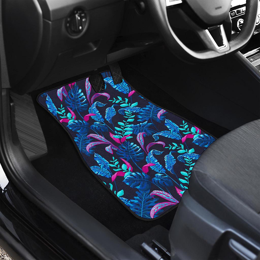 Turquoise Hawaii Tropical Pattern Print Front Car Floor Mats