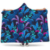Turquoise Hawaii Tropical Pattern Print Hooded Blanket