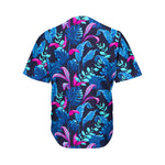 Turquoise Hawaii Tropical Pattern Print Men's Baseball Jersey