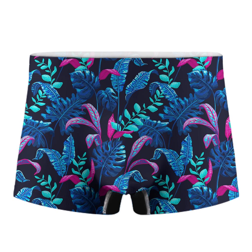 Turquoise Hawaii Tropical Pattern Print Men's Boxer Briefs