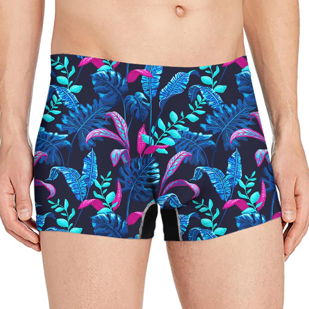 Turquoise Hawaii Tropical Pattern Print Men's Boxer Briefs