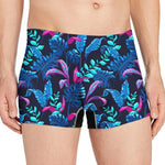 Turquoise Hawaii Tropical Pattern Print Men's Boxer Briefs