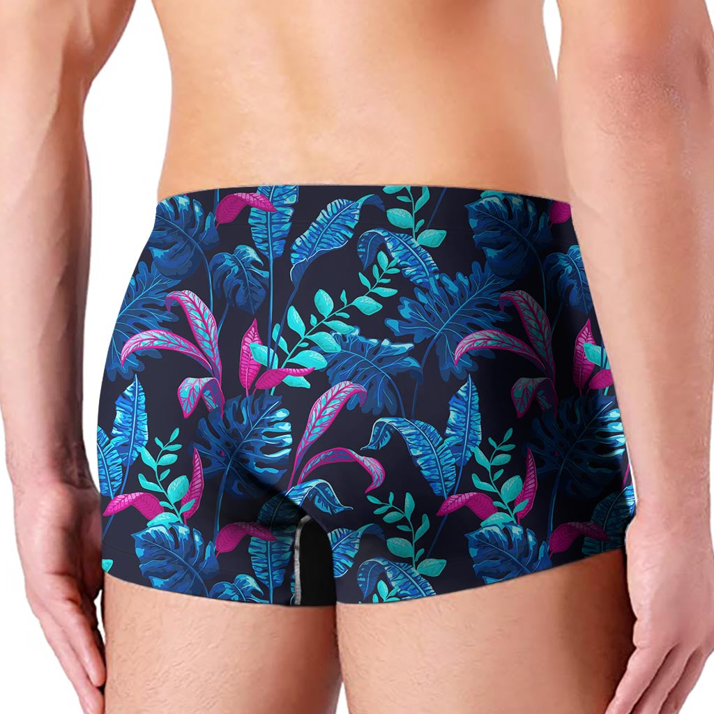 Turquoise Hawaii Tropical Pattern Print Men's Boxer Briefs
