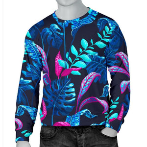 Turquoise Hawaii Tropical Pattern Print Men's Crewneck Sweatshirt GearFrost