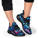 Turquoise Hawaii Tropical Pattern Print Mesh Knit Shoes GearFrost