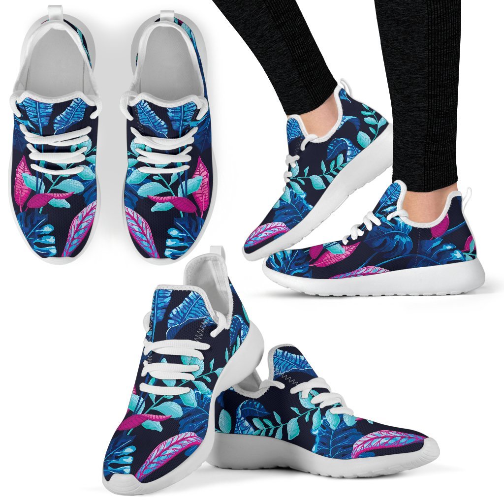 Turquoise Hawaii Tropical Pattern Print Mesh Knit Shoes GearFrost