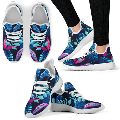 Turquoise Hawaii Tropical Pattern Print Mesh Knit Shoes GearFrost