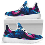 Turquoise Hawaii Tropical Pattern Print Mesh Knit Shoes GearFrost