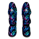 Turquoise Hawaii Tropical Pattern Print Muay Thai Shin Guard