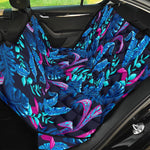 Turquoise Hawaii Tropical Pattern Print Pet Car Back Seat Cover