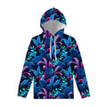Turquoise Hawaii Tropical Pattern Print Pullover Hoodie