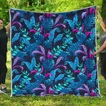 Turquoise Hawaii Tropical Pattern Print Quilt