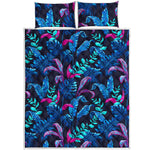 Turquoise Hawaii Tropical Pattern Print Quilt Bed Set