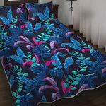 Turquoise Hawaii Tropical Pattern Print Quilt Bed Set