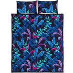 Turquoise Hawaii Tropical Pattern Print Quilt Bed Set