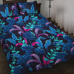 Turquoise Hawaii Tropical Pattern Print Quilt Bed Set