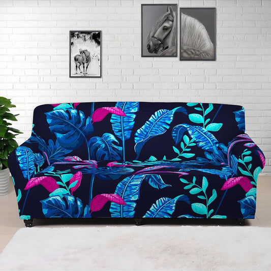 Turquoise Hawaii Tropical Pattern Print Sofa Cover