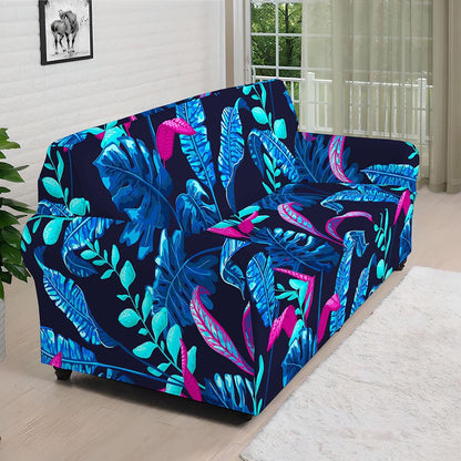 Turquoise Hawaii Tropical Pattern Print Sofa Cover