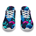 Turquoise Hawaii Tropical Pattern Print Sport Shoes GearFrost