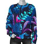 Turquoise Hawaii Tropical Pattern Print Women's Crewneck Sweatshirt GearFrost