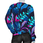 Turquoise Hawaii Tropical Pattern Print Women's Crewneck Sweatshirt GearFrost