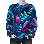 Turquoise Hawaii Tropical Pattern Print Women's Crewneck Sweatshirt GearFrost