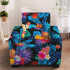 Turquoise Hawaiian Fruits Pattern Print Armchair Slipcover