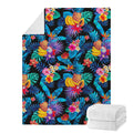 Turquoise Hawaiian Fruits Pattern Print Blanket