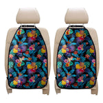 Turquoise Hawaiian Fruits Pattern Print Car Seat Organizers