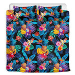 Turquoise Hawaiian Fruits Pattern Print Duvet Cover Bedding Set