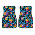 Turquoise Hawaiian Fruits Pattern Print Front Car Floor Mats
