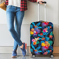 Turquoise Hawaiian Fruits Pattern Print Luggage Cover
