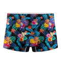 Turquoise Hawaiian Fruits Pattern Print Men's Boxer Briefs