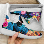 Turquoise Hawaiian Fruits Pattern Print Mesh Knit Shoes GearFrost