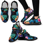 Turquoise Hawaiian Fruits Pattern Print Mesh Knit Shoes GearFrost