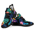Turquoise Hawaiian Fruits Pattern Print Mesh Knit Shoes GearFrost