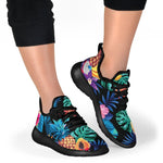 Turquoise Hawaiian Fruits Pattern Print Mesh Knit Shoes GearFrost