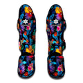 Turquoise Hawaiian Fruits Pattern Print Muay Thai Shin Guards