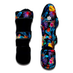 Turquoise Hawaiian Fruits Pattern Print Muay Thai Shin Guard