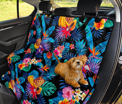 Turquoise Hawaiian Fruits Pattern Print Pet Car Back Seat Cover