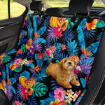 Turquoise Hawaiian Fruits Pattern Print Pet Car Back Seat Cover